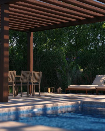 Pergolados de madeira para piscina: o investimento que valoriza
